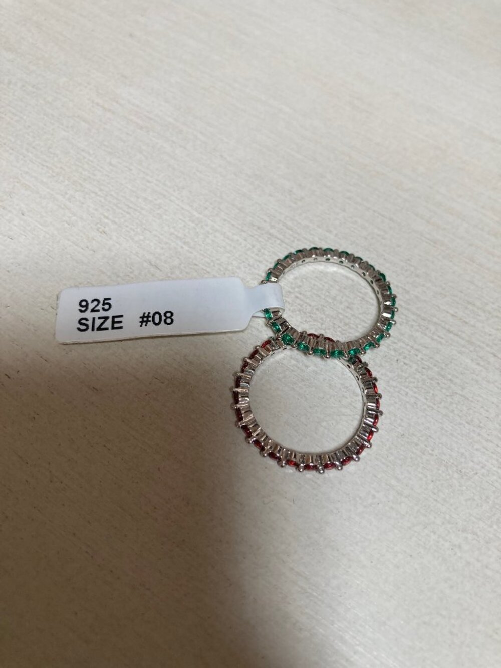 Set of (2) 925 Sterling Rings w/ CZ Stones